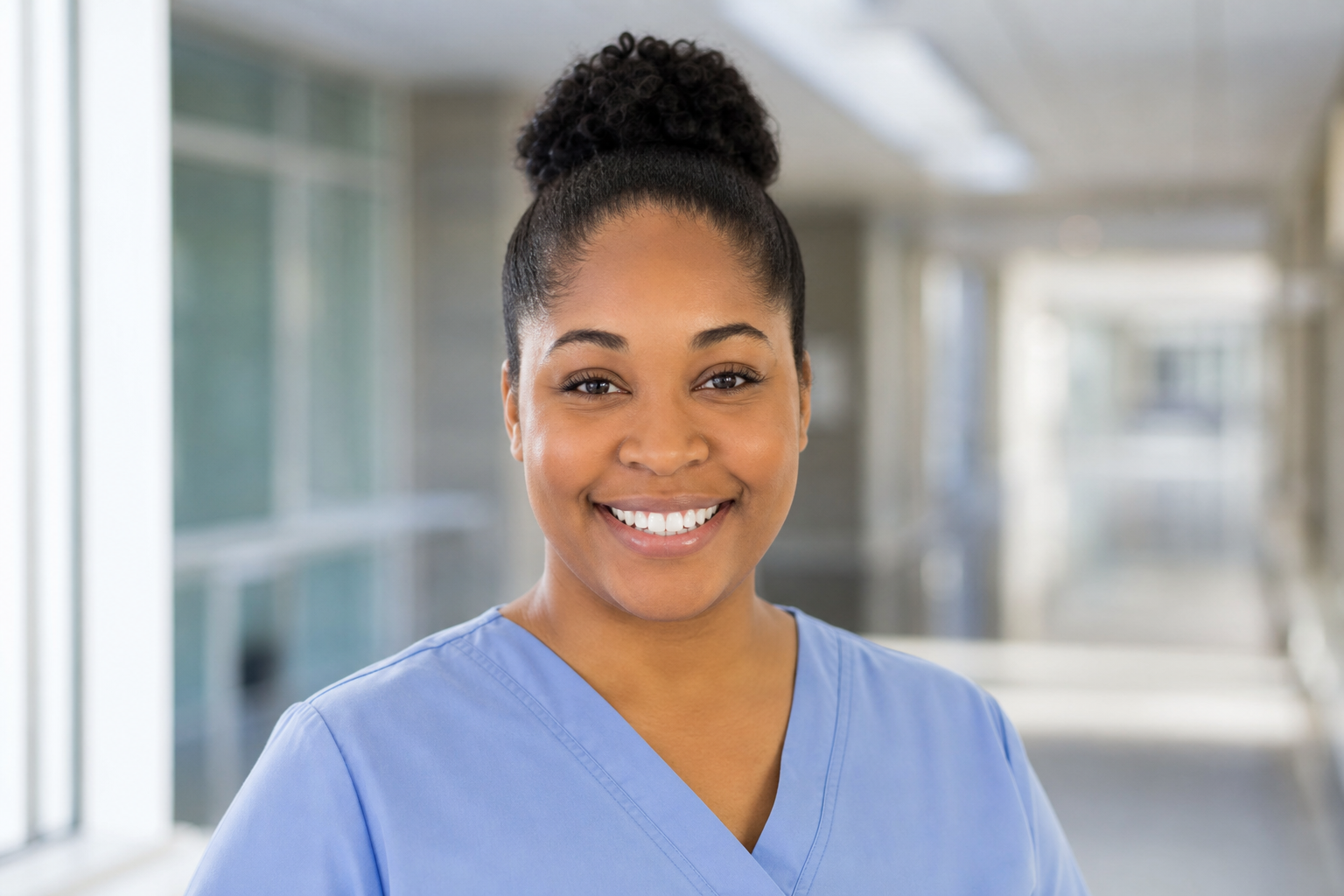 Smiling Black nurse