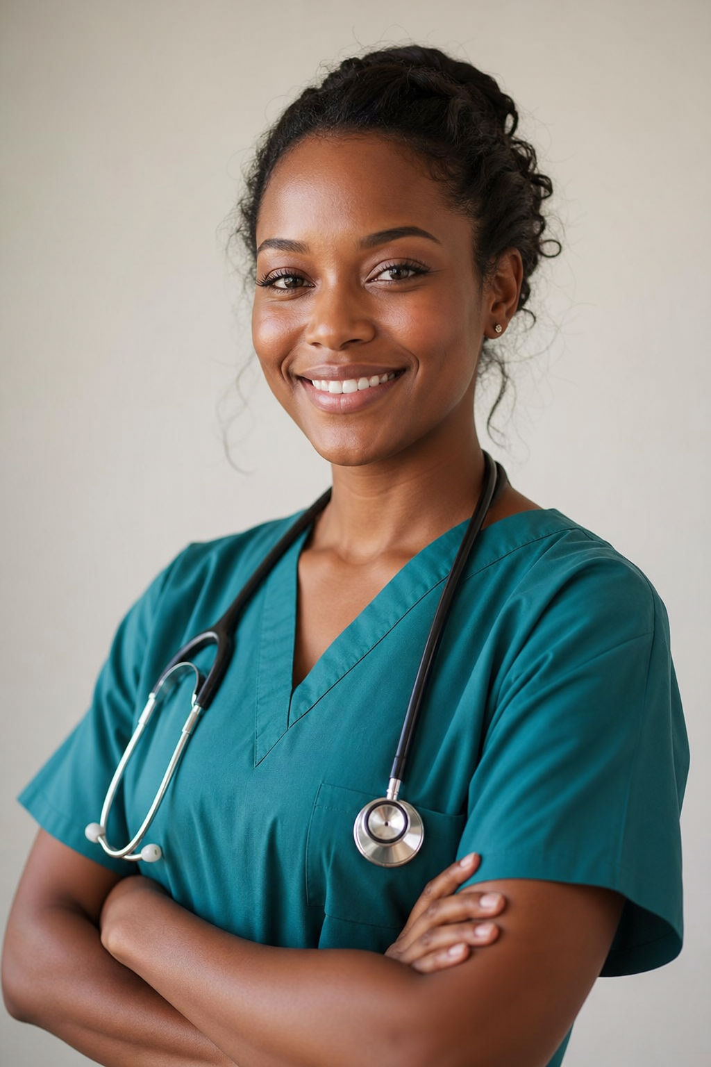 Smiling Black nurse